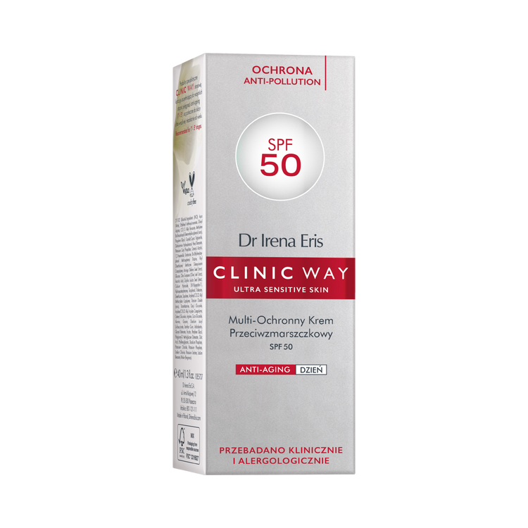 Clinic Way Dermo-Ochronny SPF 50 Krem Przeciwzmarszczkowy na dzień 40ml