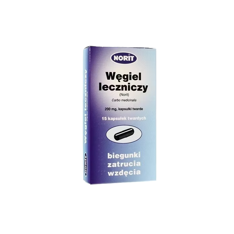 Norit Węgiel leczniczy 200 mg 15 kapsułek twardych