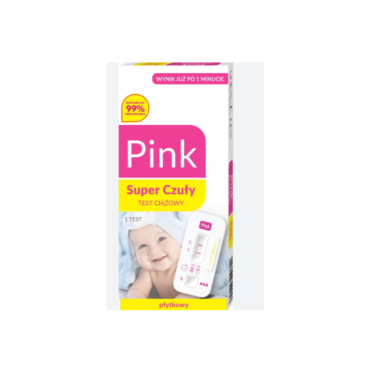 Test ciążowy Pink TEST Super czuły płytkowy 1 sztuka