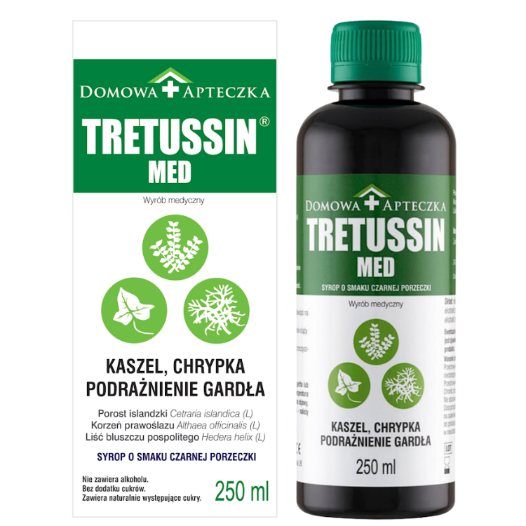 Tretussin Med Syrop na kaszel, chrypkę i podrażnione gardło 250 ml