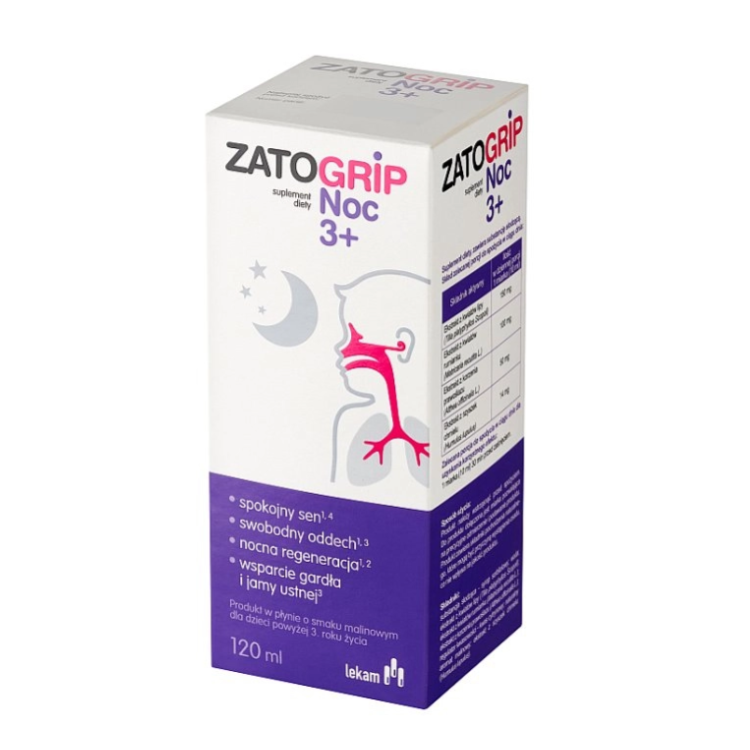 Zatogrip Kids Noc 3+ płyn o smaku malinowym 120 ml