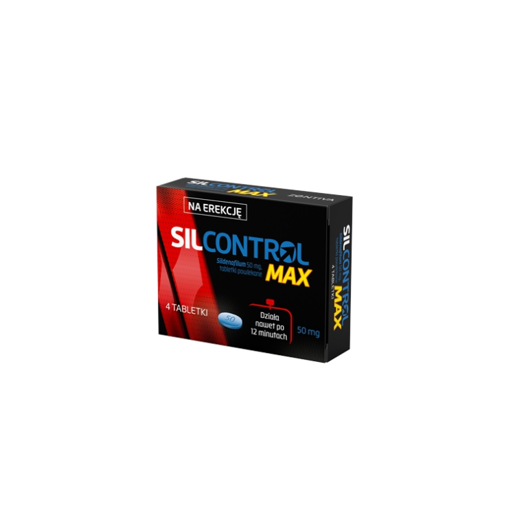 Silcontrol Max 50 mg tabletki na zaburzenia erekcji dla mężczyzn 4 szt.