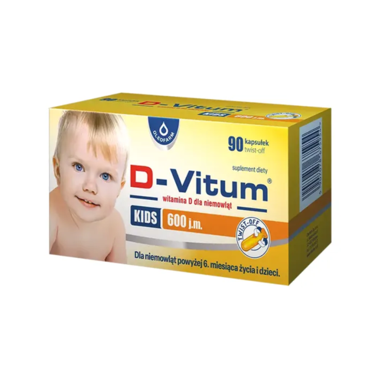 D-Vitum KIDS 600 j.m. 90 kapsułek twist-off