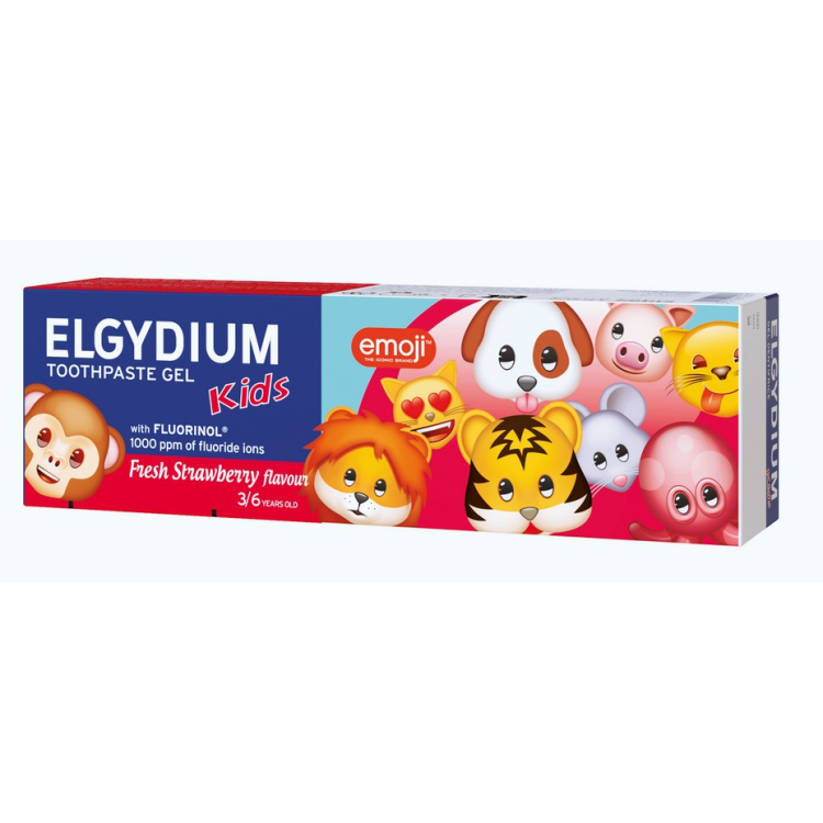 Elgydium EMOJI Kids Pasta do zębów w postaci żelu orzeźwiająca truskawka 50ml