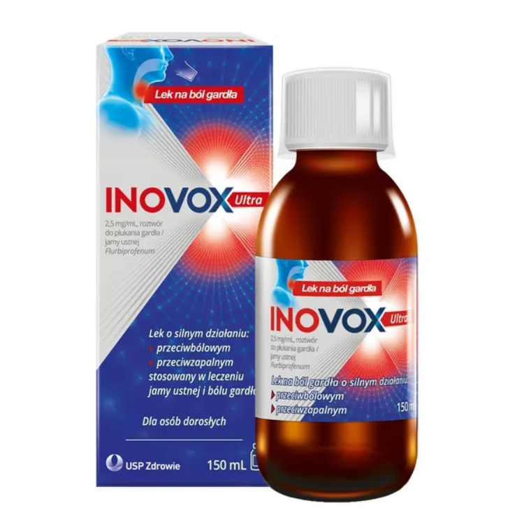 Inovox Ultra 2,5 mg/ml roztwór do płukania jamy ustnej, gardła 150 ml Inovox Ultra 2,5 mg/ml roztwór do płukania jamy ustnej, gardła 150 ml