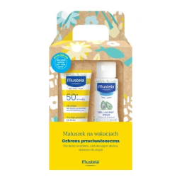 Mustela Bebe Zestaw Mleczko do twarzy SPF50+ 40ml + Delikatny żel do mycia 100ml