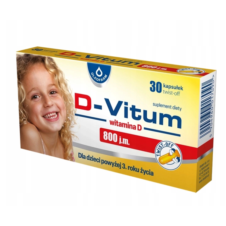 D-Vitum witamina D 800 j.m. 30 kapsułek twist-off D-Vitum witamina D 800 j.m. 30 kapsułek twist-off