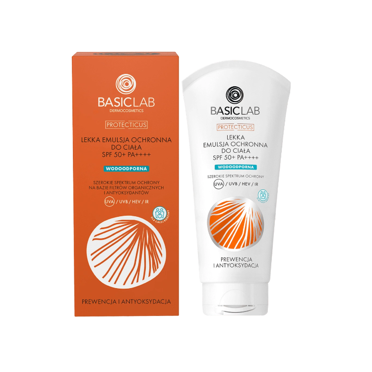 BasicLab Protecticus Lekka emulsja ochronna do ciała SPF 50+ PA++++ – 100 ml BasicLab Protecticus Lekka emulsja ochronna do ciała SPF 50+ PA++++ – 100 ml