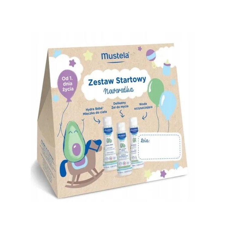 Mustela Zestaw Startowy NOWORODKA mleczko do ciała 100ml + żel do mycia 100ml + woda oczyszczająca 100ml Mustela Zestaw Startowy NOWORODKA mleczko do ciała 100ml + żel do mycia 100ml + woda oczyszczająca 100ml