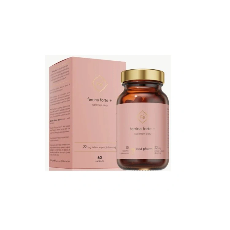 MYBESTPHARM FERRINA FORTE+, organiczne żelazo, 60KAPSUŁEK MYBESTPHARM FERRINA FORTE+, organiczne żelazo, 60KAPSUŁEK