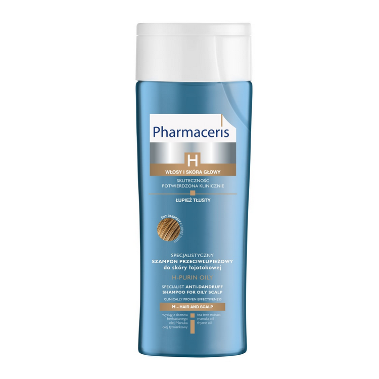 PHARMACERIS H-PURIN Specjalistyczny szampon przeciwłupieżowy do skóry łojotokowej - łupież mokry 250ml