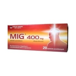 MIG tabletki przeciwbólowe 20 tabletek powlekanych