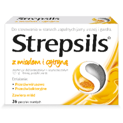 Strepsils miód i cytryna 36 pastylek do ssania