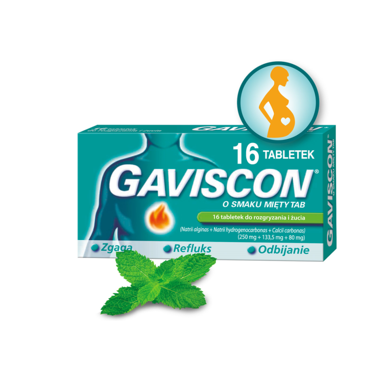 Gaviscon 16 tabletek o smaku mięty